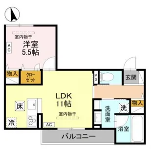 ブルーレインハウス【1階】の間取り