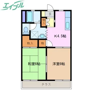 タウニーラークウッドA棟【1階】の間取り