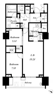 ザ・パークハウス渋谷南平台【8階】の間取り