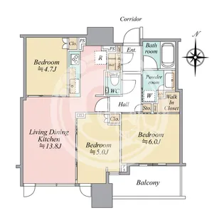シティタワー大阪本町【14階】の間取り