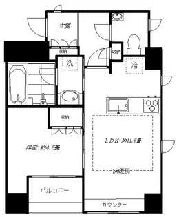 パークリュクス銀座mono【11階】の間取り