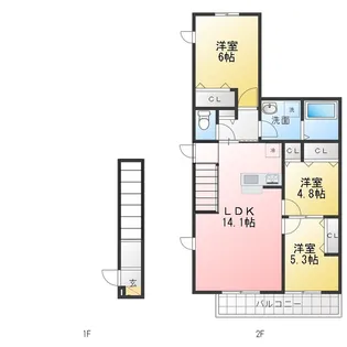 Reveur【2階】の間取り