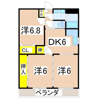 サンフィール串木野【1階】の間取り