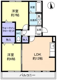 カルムヴィラージュ【1階】の間取り