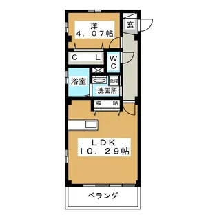 プレミアムキャッスル志賀本通【2階】の間取り