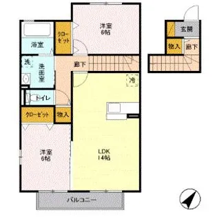 ラ・レアール・パス【2階】の間取り
