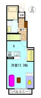 グランパレK A【1階】の間取り