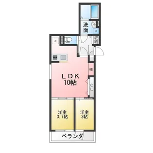 トゥルーハート稲沢【2階】の間取り