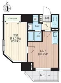 プライムブリス森下スタジオ【4階】の間取り