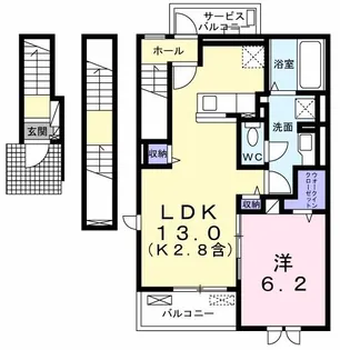 武蔵野ハイツ1【3階】の間取り