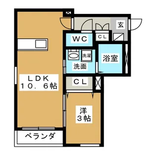 アクアフィールド【1階】の間取り