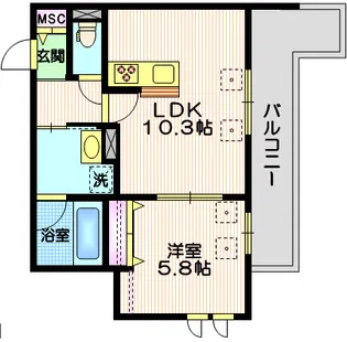 仮称 新石川1丁目メゾン西棟【2階】の間取り