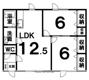 サニーコーポII【1階】の間取り