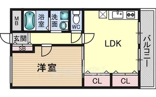 タウンハイツ南茨木2号館【6階】の間取り