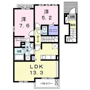 ナカマヒルズB【2階】の間取り