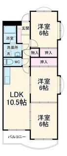 シャトー樹里【1階】の間取り