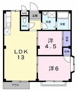 エレガンス福間【1階】の間取り