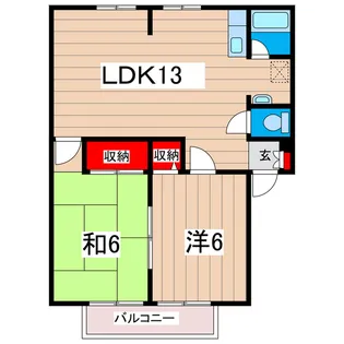 コーポグロリアB【1階】の間取り