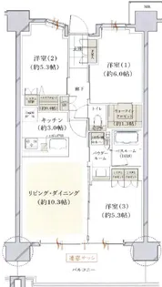 ヴェレーナグラン赤羽北ザ・マークス【5階】の間取り