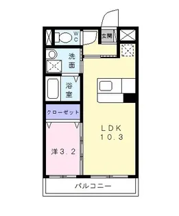 アンジュー【1階】の間取り