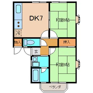 エルカフォンコーポ【1階】の間取り