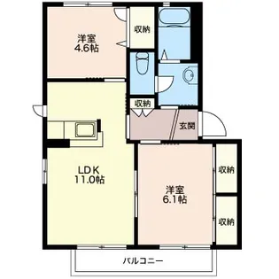 メイプルハイツA【1階】の間取り