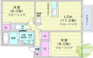 セジュールB【2階】の間取り