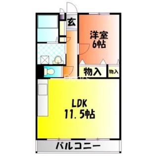 岡山県岡山市北区下中野【マンション】の間取り