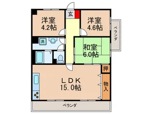 サンヒルズスギモトII【2階】の間取り
