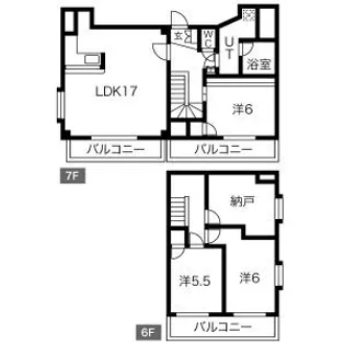 第二戸嶋屋ビル【7階】の間取り