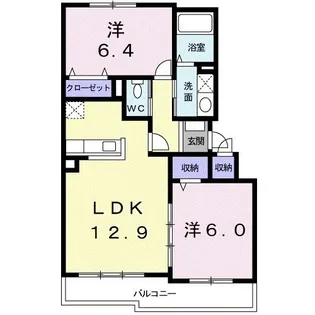 ソレアードII【1階】の間取り