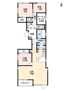 URNA SANDS【4階】の間取り