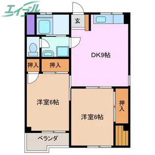 シュロス豊明【3階】の間取り