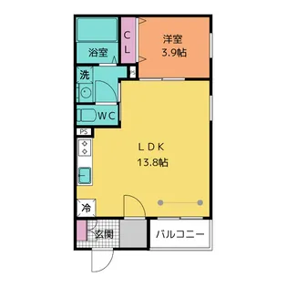エスポワール エレ 六番町【2階】の間取り