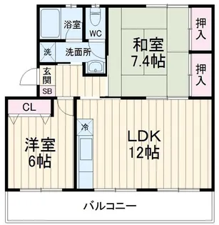 ノーブルハイツ市川菅野1号棟【3階】の間取り