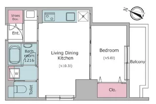 クロスレジデンス日本橋本町【6階】の間取り