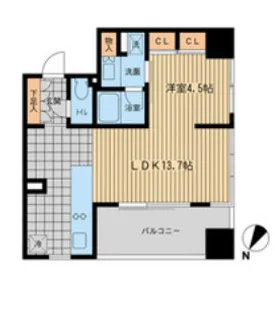 ウィルテラス勝どき【5階】の間取り