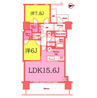 BLUE HARBOR TOWER みなとみらい【14階】の間取り