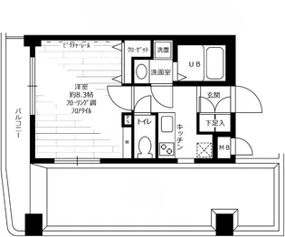 東京都新宿区市谷薬王寺町【マンション】の間取り