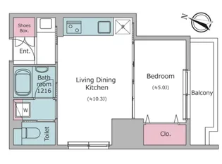 クロスレジデンス日本橋本町【6階】の間取り
