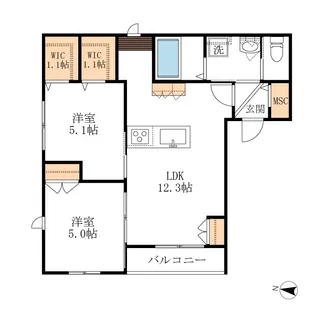 【へーベルメゾン】ルミエール【2階】の間取り