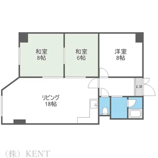 宮の森グランドハイツ【6階】の間取り