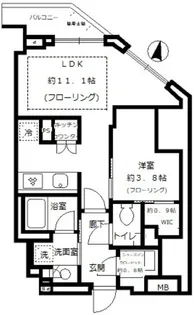 パークリュクス西新宿【11階】の間取り