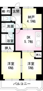 音金六郷マンション【3階】の間取り