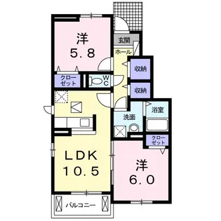 オリーブA・B【1階】の間取り