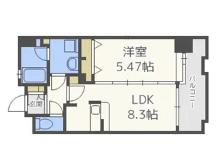 アスピーテ渡辺通【2階】の間取り