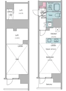 クロスレジデンス大崎【2階】の間取り