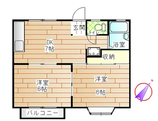 ベルメゾン夏目【2階】の間取り