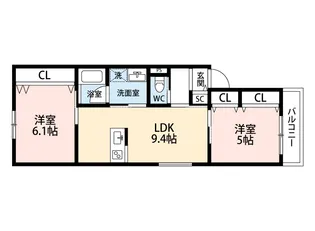 エールウッド吹田内本町【2階】の間取り
