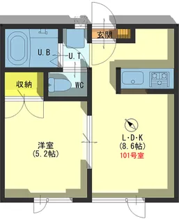 元町ハイツ5【1階】の間取り